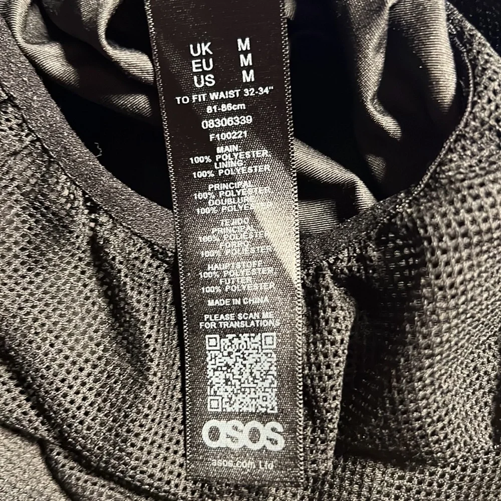 Asos Swim‎ Shorts Black Green Neon Side Stripe Short Length Stretch Waist